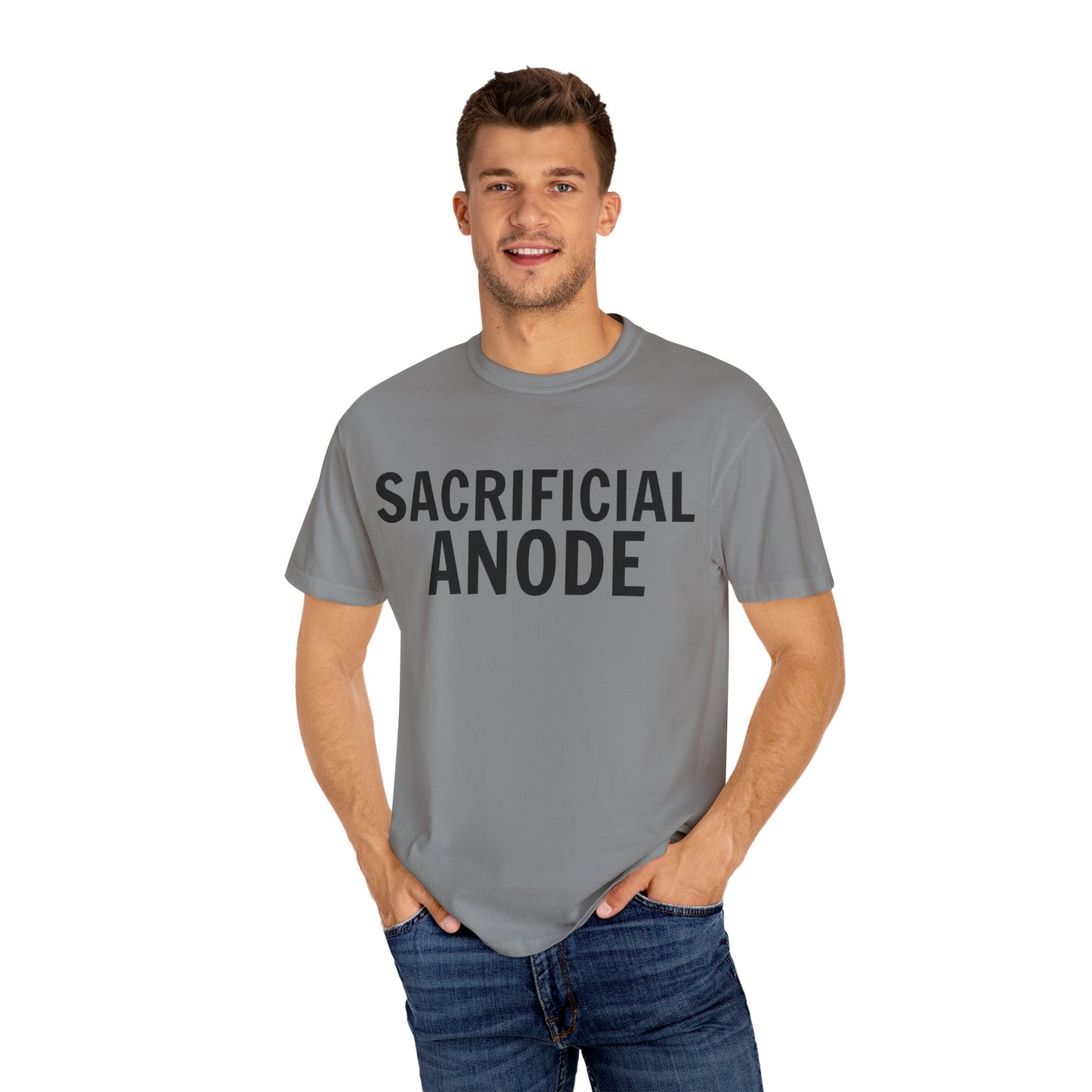 Sacrificial Anode T-Shirt – Zinc Edition on Comfort Colors Granite